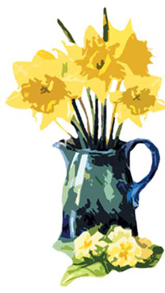 Bed and Breakfast daffodils vase